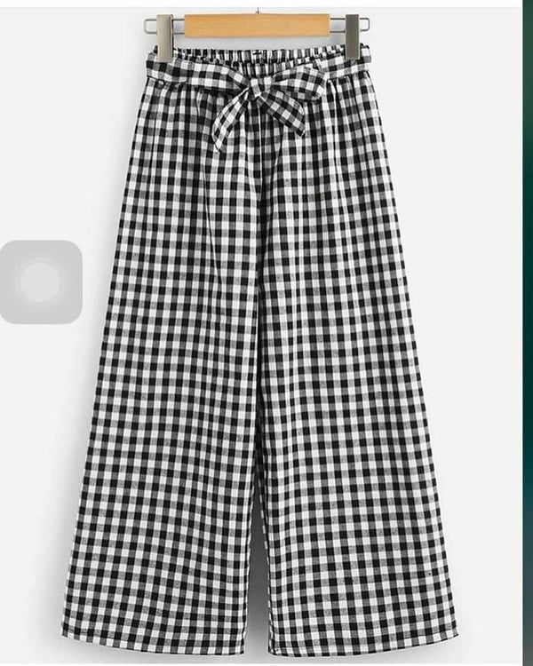 Gingham Belt Trouser For Womens